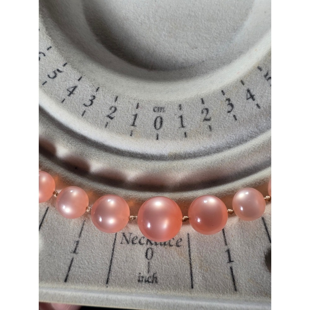 Vintage Pink Moonglow Lucite Graduated Beaded Necklace 18" - Picture 2 of 16